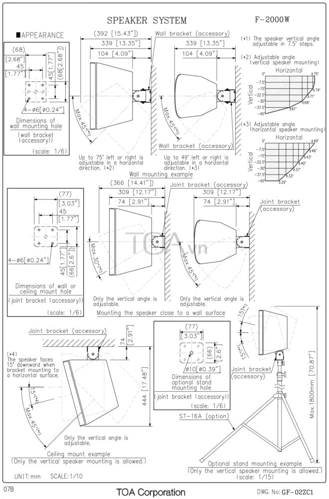Loa hộp treo tường 60W TOA F-2000W chất lượng tốt | Âm thanh TOA